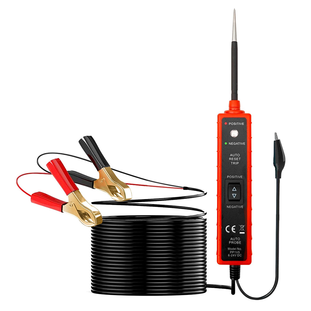 Automobile Circuit Tester Electrical Circuit Tester with Positive Negative Alligator Clips